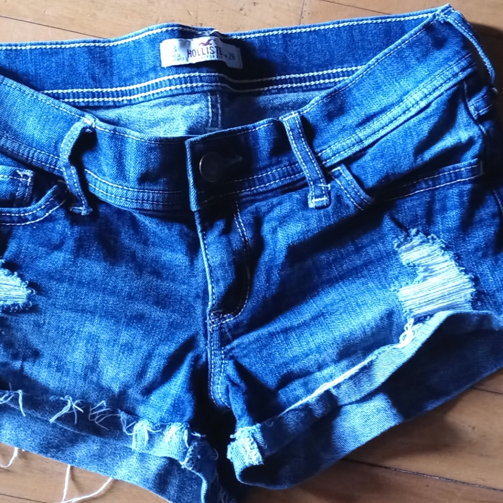 Hollister blue jean shorts